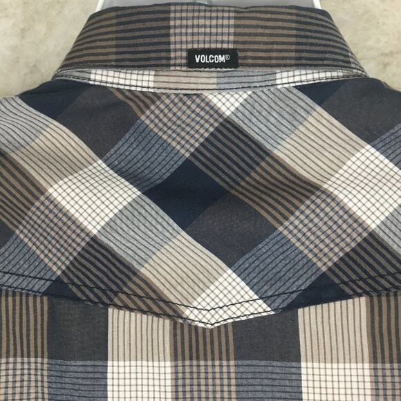 Volcom Men's Workwear Long Sleeve Plaid Shirt with Snap-Buttons Size L - Picture 10 of 16